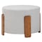 Baxton Studio Finlay Modern Japandi Light Grey Boucle Fabric and Walnut Brown Finished Wood Ottoman Footstool 242-13436-ZORO - alternate 1